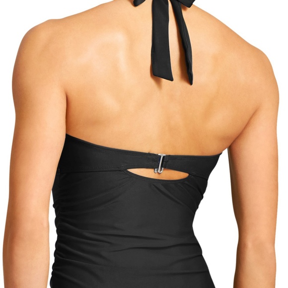 ATHLETA Black Tara Halter Tankini Top NWT - Picture 2 of 6